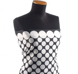 Úplet středně silný Punto tisk puntíky bíločerné