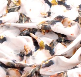 Úplet středně silný Punto tisk růže černá