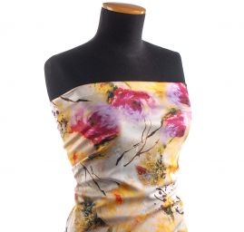 Úplet středně silný Punto tisk růže vínová