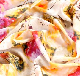 Úplet středně silný Punto tisk růže vínová