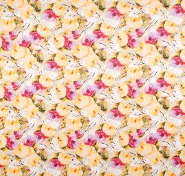 Úplet středně silný Punto tisk růže vínová