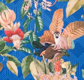 Úplet středně silný Punto tisk opice petrol