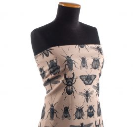 Úplet středně silný Punto tisk hmyz černá/ hnědá