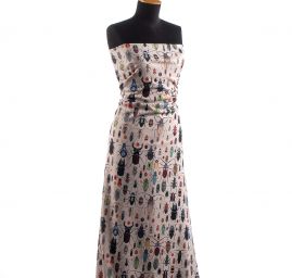 Úplet středně silný Punto tisk brouci smetanová