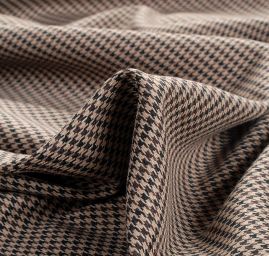 Kostýmová látka vzor pepito hnědočerná