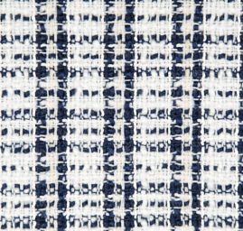 Kostýmová látka plastický vzor modrá/lomená bílá