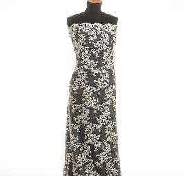 Krajka výšivka na tylu smetanová