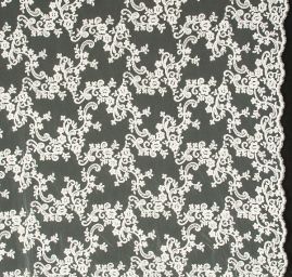 Krajka výšivka na tylu smetanová