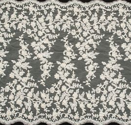 Krajková vsadka květinový vzor smetanová