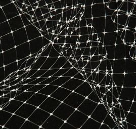 Tyl velká oka ozdobný spoj bílý