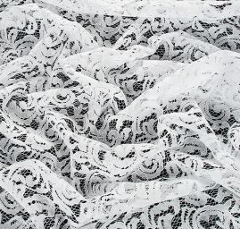 Krajka vzorový tyl s výšivkou bílá