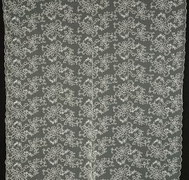 Krajka jemná výšivka na tylu smetanová