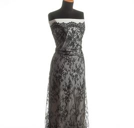 Krajka pružná květinový vzor černá