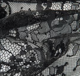 Krajka pružná květinový vzor černá