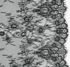 Krajka pružná květinový vzor černá