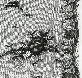 Krajka pružná jemný květinový vzor černá