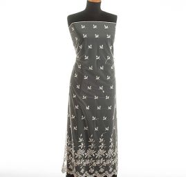 Krajka výšivka na tylu bordura smetanová