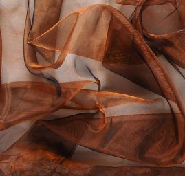 Organza jednobarevná hnědé barvy