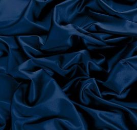 Satén pružný tmavě modrý hladký