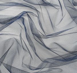 Tyl tm. modrý s modrostříbrnými třpytkami