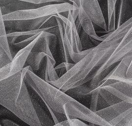 Tyl světle šedý se stříbrnými třpytkami