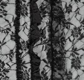 Krajka pružná volánky/flitry černá