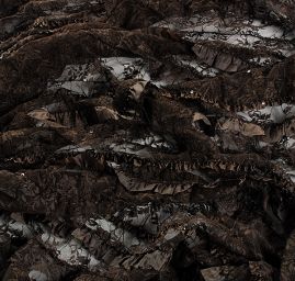 Krajka pružná volánky/flitry hnědá