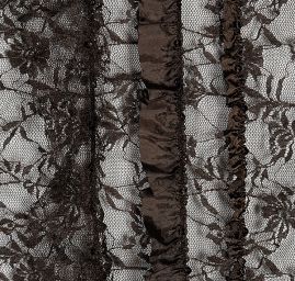 Krajka pružná volánky/flitry hnědá