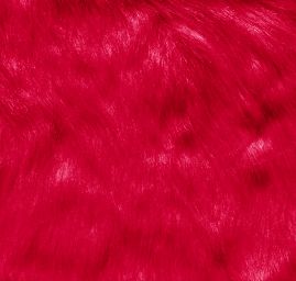 Imitace kožešiny delší vlas jasně červená