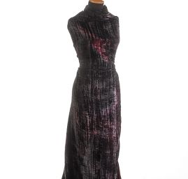 Samet kreš batika vínovočerná