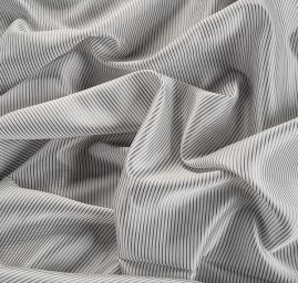 Podšívka žakárová proužky černá/bílá