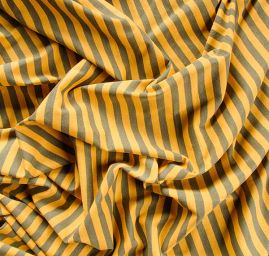 Úplet bavněný proužek olivov-okrový