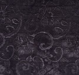 Samet květinový vzor černý