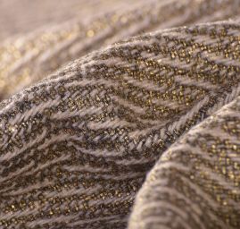 Látka na kabát zlatý tisk