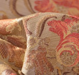 Dekoračné tkanina s květionovým vzorom béžovohnědá