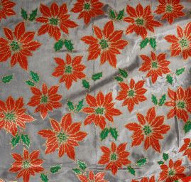 Organza vánoční vzor květu vánoční hvězdy bílá