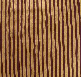 Bavlněná látka vánoční vzor zlaté a fialové proužky