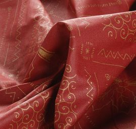 Bavlněná látka vánoční vzor patchwork zlatá vínová