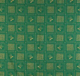 Bavlněná látka vánoční vzor patchwork zlatá zelená