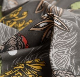 DÁREK - Látka vánoční vzor šedá 50x160 cm