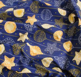 DÁREK - Látka vánoční vzor modrá 50x160 cm