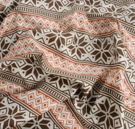 Bavlněná látka vánoční vzor v hnědých tónech