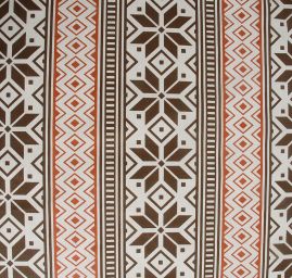 Bavlněná látka vánoční vzor v hnědých tónech