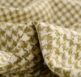 Vlněná kostýmová látka pepito zelená/smetanová