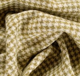 Vlněná kostýmová látka pepito zelená/smetanová