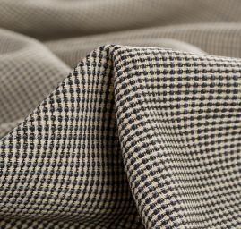 Kostýmová látka vlna směs vzor pepito černá/béžová