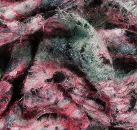 Kabátová látka se zatkanou přízí zelenorůžová