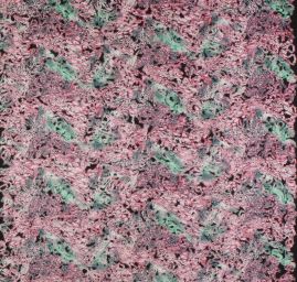 Kabátová látka se zatkanou přízí zelenorůžová