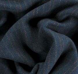 Flauš směs vlna s proužky petrol hnědá