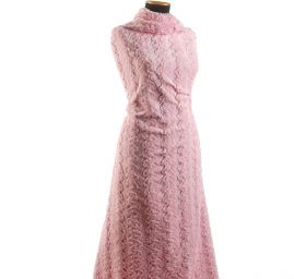 Imitace kožešiny s plastickou strukturou vlnek růžová